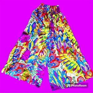 TRUZ Women’s Wide Leg Palazzo Pants Elastic Waist Size Medium/Large Capri Length